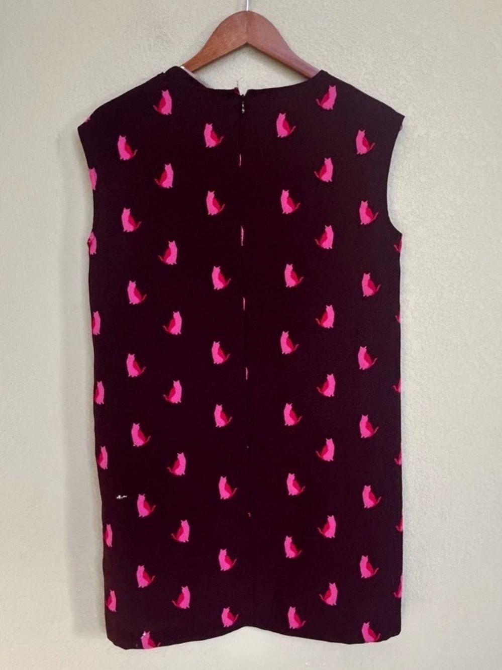 Ann Taylor LOFT purple & pink cat print shift dress size S Petite - Picture 7 of 13